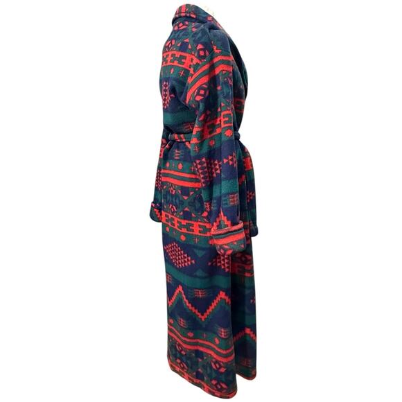 Cypress Fleece Robe Women S Thick Cozy Aztec Southwest Long Plush Vintage 90s - Picture 4 of 8